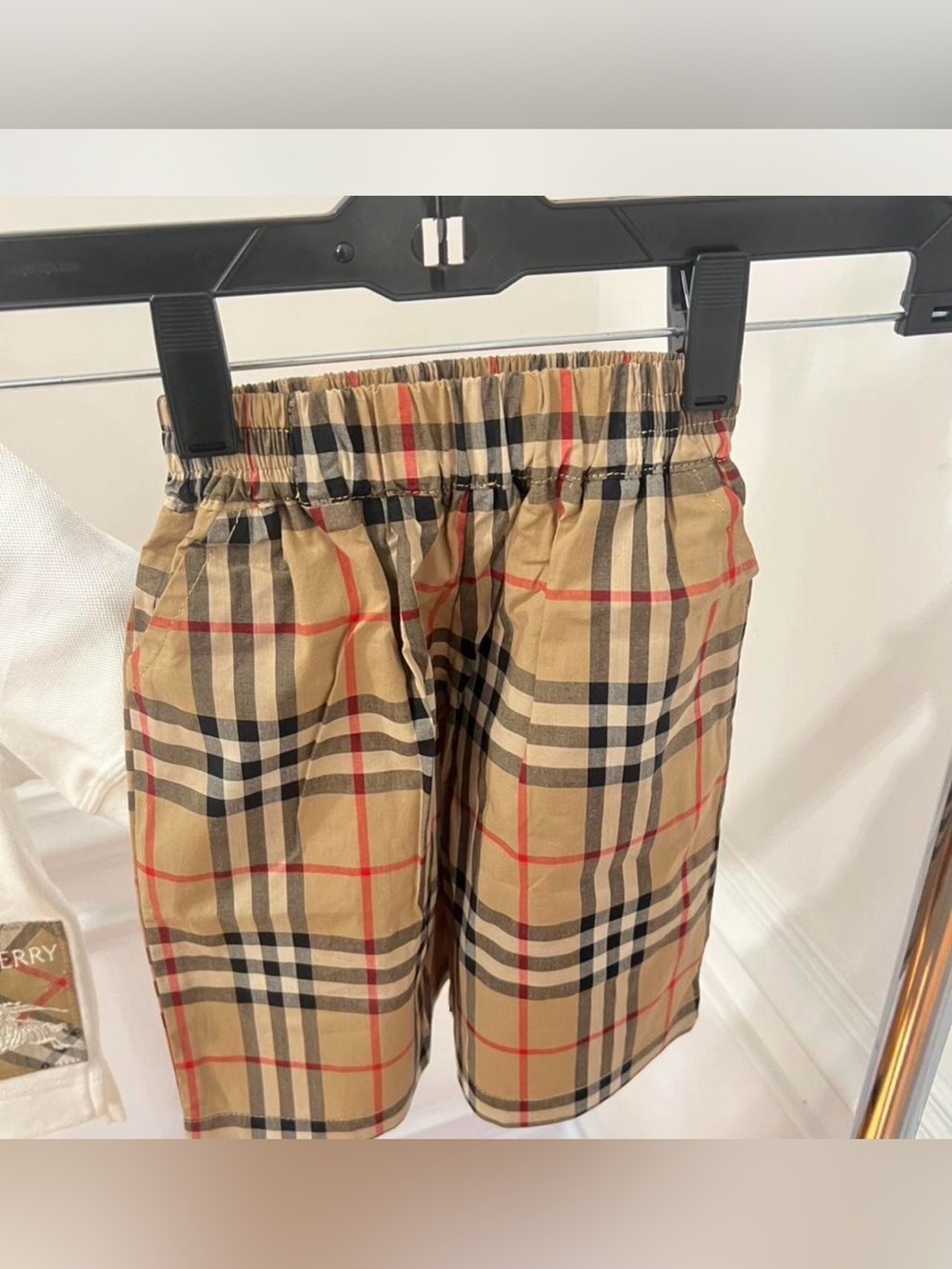 Authentic Burberry Check Label Cotton Polo Shirt & Check Cotton Shorts Boys 4Y - Picture 5 of 6